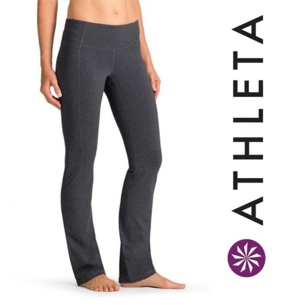 ATHLETA Straight Up Heather Charcoal Grey Yoga Legging Pants size Medium #919179